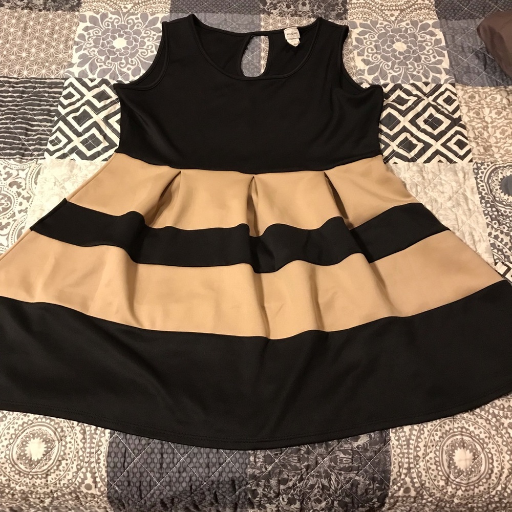 EVouges Plus Size color block mini dress